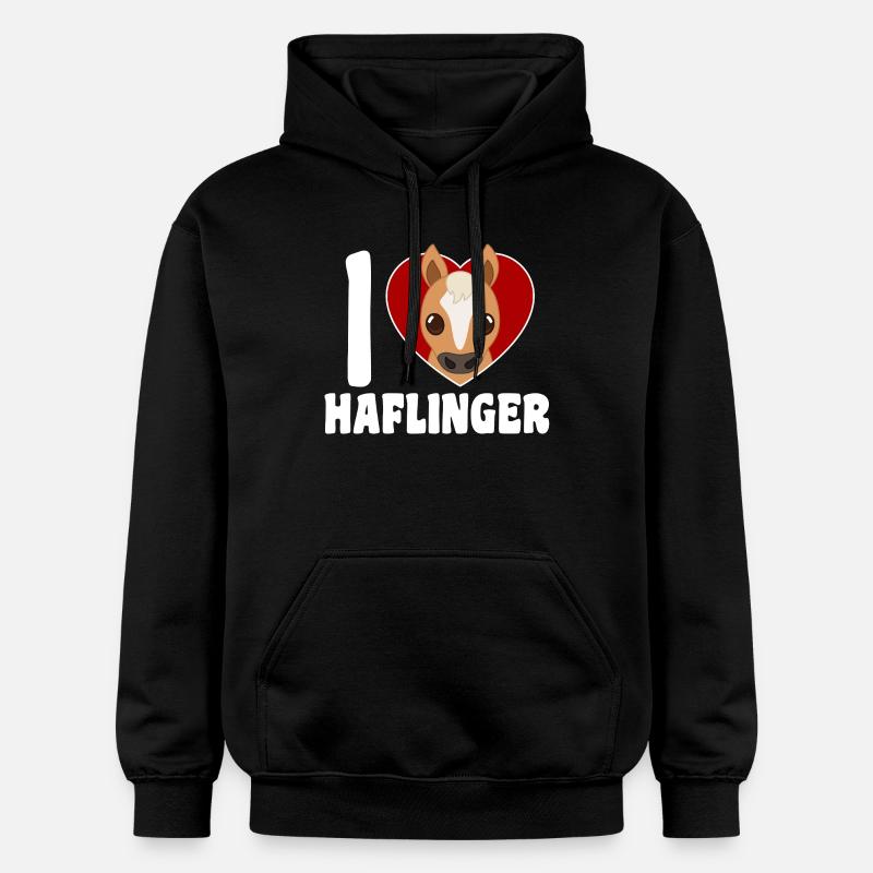 J’adore le cœur Haflinger - Sweat à capuche Softstyle® Gildan Unisexe - noir