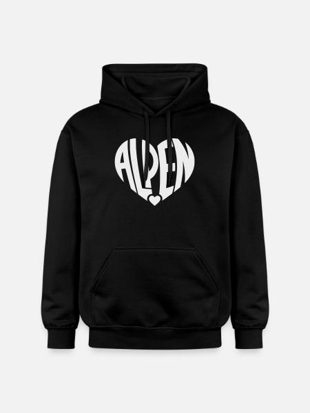Alps Heart Logo - Gildan Unisex Softstyle® Midweight Hoodie - black