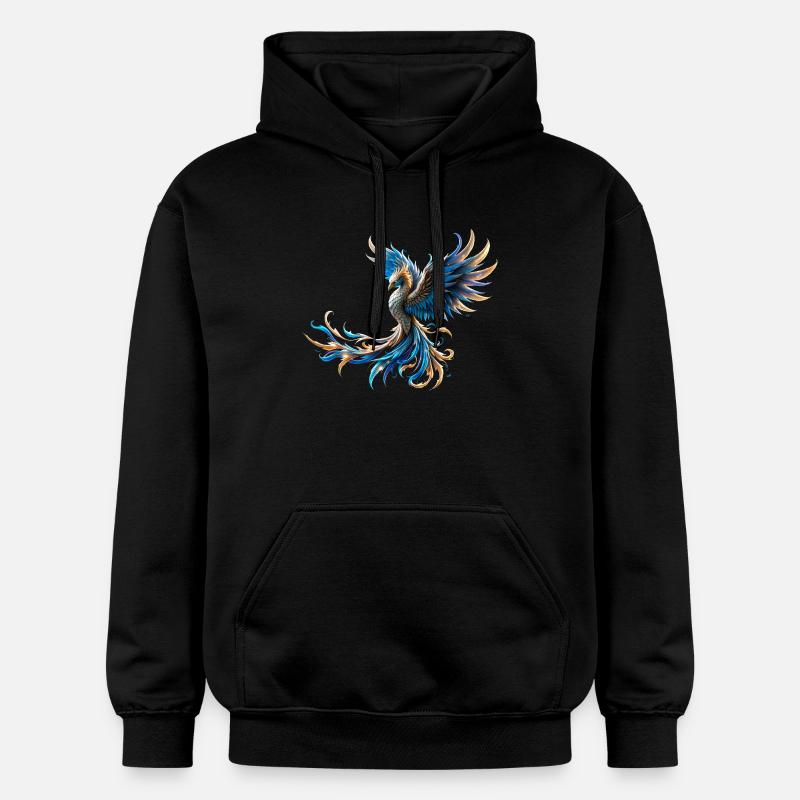 Phénix Bleu Feu - Sweat à capuche Softstyle® Gildan Unisexe - noir