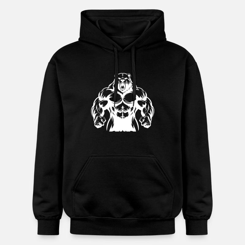 Bear Grizzly Gym Musculation - Sweat à capuche Softstyle® Gildan Unisexe - noir