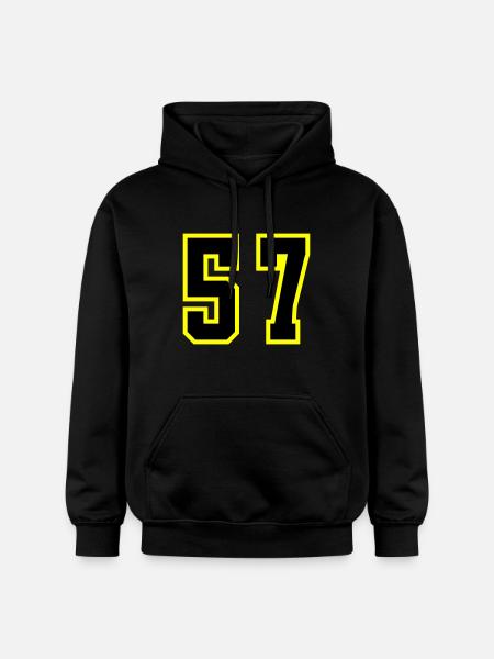 57 Number Jersey - Gildan Unisex Softstyle® Midweight Hoodie - black