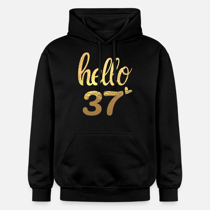 Hello 37 doré - Sweat à capuche Softstyle® Gildan Unisexe - noir