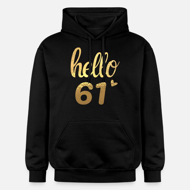 Hello 61 doré - Sweat à capuche Softstyle® Gildan Unisexe - noir
