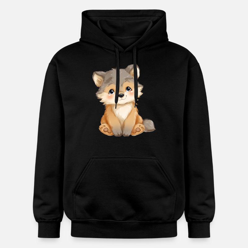 Mignon bébé loup - Sweat à capuche Softstyle® Gildan Unisexe - noir