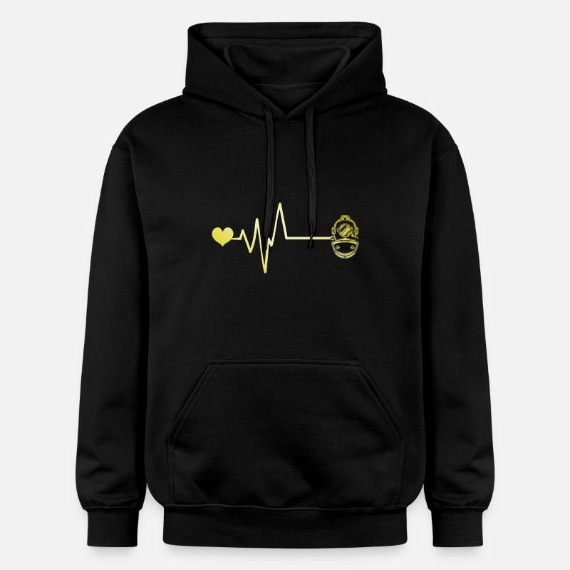 Plongée Apnée Rythme cardiaque - Sweat à capuche Softstyle® Gildan Unisexe - noir