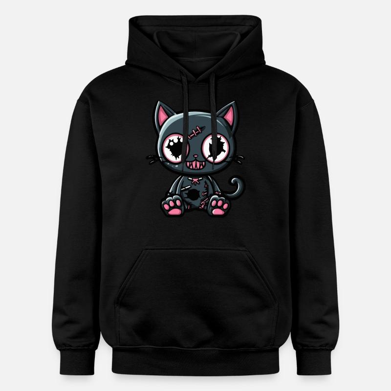 Chat Halloween Drôle Kawaii - Sweat à capuche Softstyle® Gildan Unisexe - noir