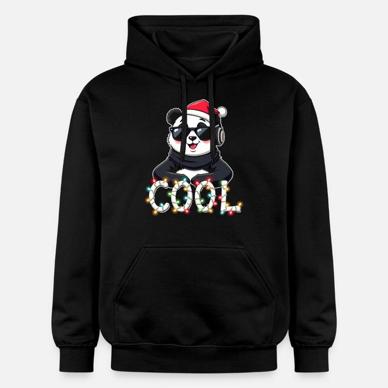 Noël panda cool - Sweat à capuche Softstyle® Gildan Unisexe - noir