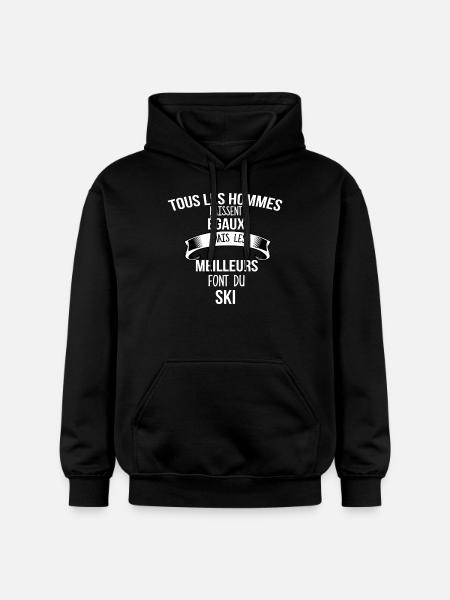 ski cadeau humour - Sweat à capuche Softstyle® Gildan Unisexe - noir