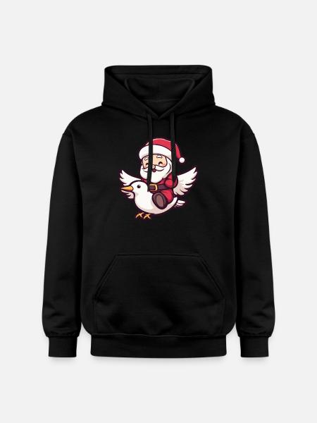 Taube Vogel Weihnachtsmann - Gildan Unisex Softstyle® Midweight Hoodie - Schwarz