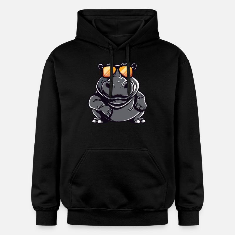 Hippopotame - Sweat à capuche Softstyle® Gildan Unisexe - noir