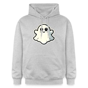 Gespenst niedlich - Gildan Unisex Softstyle® Midweight Hoodie - Hellgrau meliert - Vorne - Liana (172cm) & Jaron (178cm)