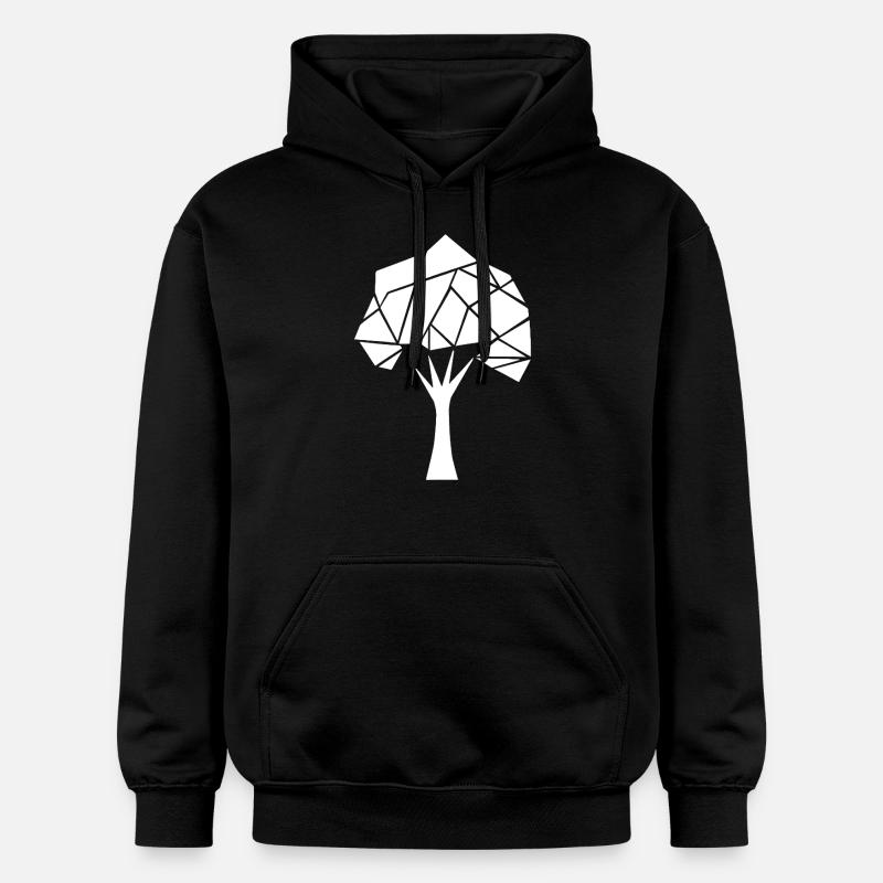 Arbre polygonal géométrique - Sweat à capuche Softstyle® Gildan Unisexe - noir