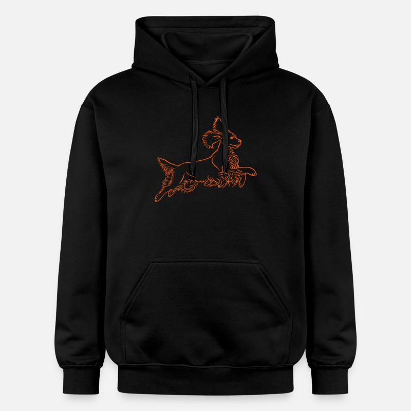 Springer Spaniel en orange - Sweat à capuche Softstyle® Gildan Unisexe - noir