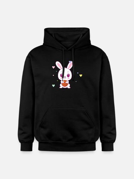Cute Basketball Bunny - Gildan Unisex Softstyle® Midweight Hoodie - black