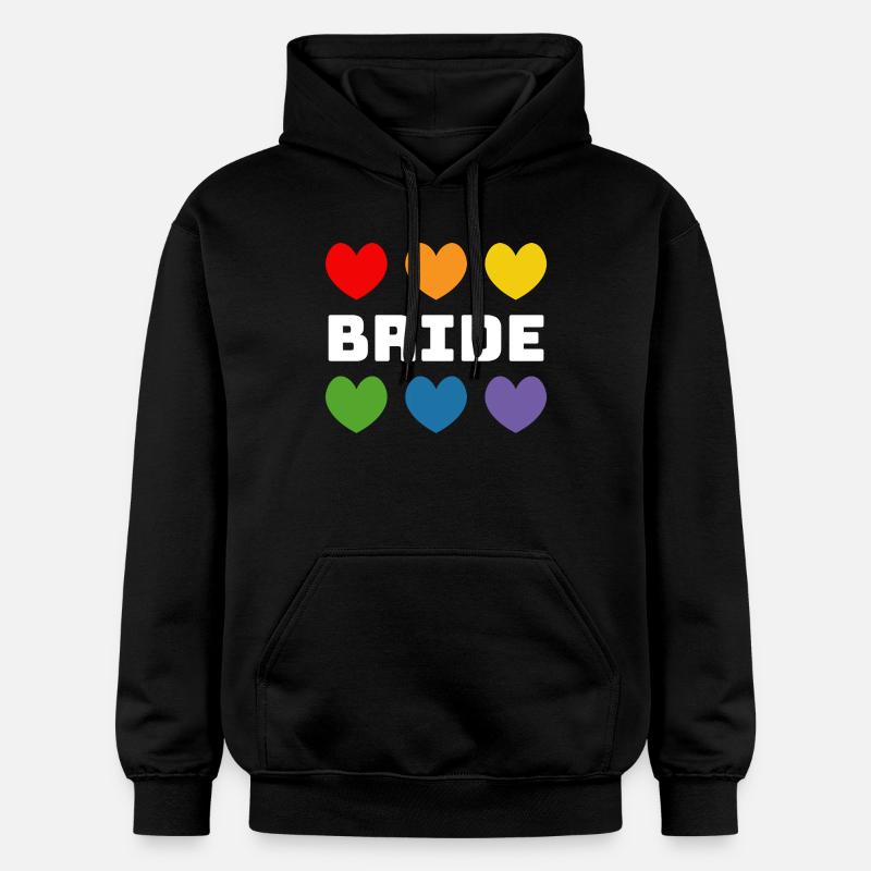 Regenbogenherzchen Bride weiss - Gildan Unisex Softstyle® Midweight Hoodie - Schwarz