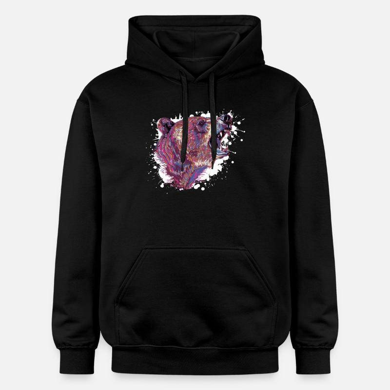 Tête d’ours Neon Splash - Sweat à capuche Softstyle® Gildan Unisexe - noir