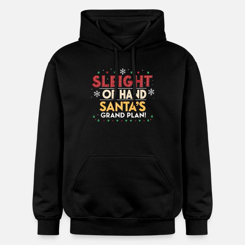 Weihnachtsmann-Handplan groß - Gildan Unisex Softstyle® Midweight Hoodie - Schwarz