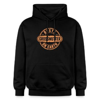 Beste Grossmutter Geschenk Oma - Gildan Unisex Softstyle® Midweight Hoodie - Schwarz - Vorne - Marisol (170cm) & Nik (191cm)
