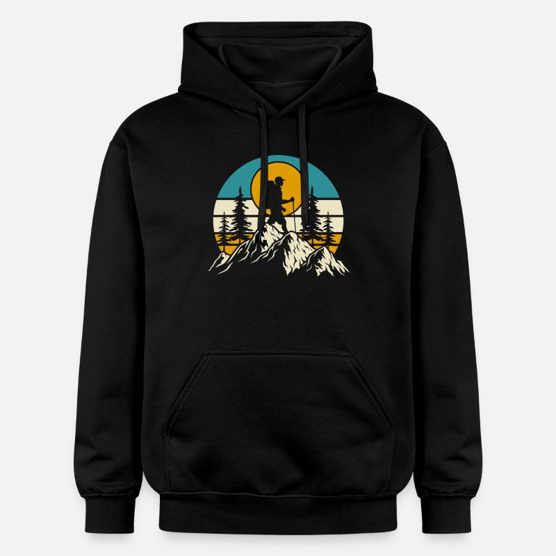 Randonnée Randonneur Alpiniste Cadeau - Sweat à capuche Softstyle® Gildan Unisexe - noir