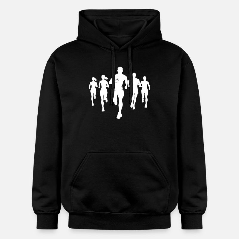 Marathon par équipe Marathon Silhouette - Sweat à capuche Softstyle® Gildan Unisexe - noir