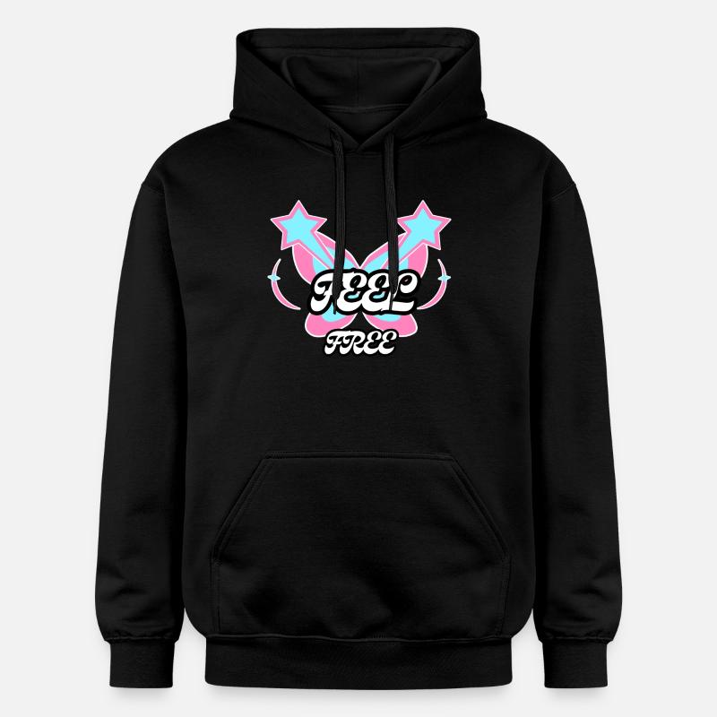 Sentez-vous libre : Emblème Papillon - Sweat à capuche Softstyle® Gildan Unisexe - noir