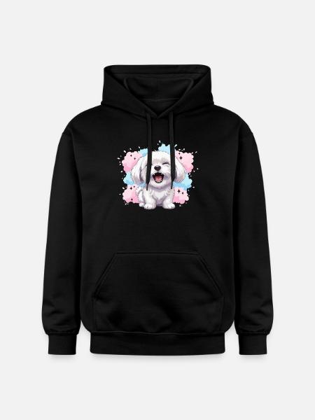 Éclaboussure pastel joyeuse et duveteuse - Sweat à capuche Softstyle® Gildan Unisexe - noir