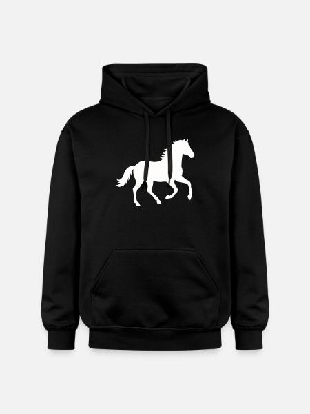 Silhouette d’un cheval sauvage - Sweat à capuche Softstyle® Gildan Unisexe - noir