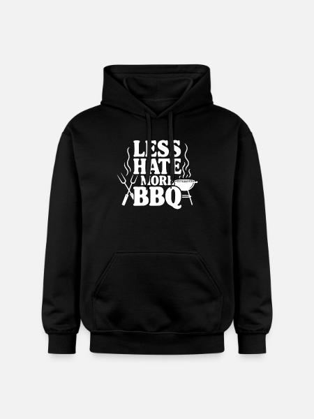 Less Hate More BBQ - Gildan Unisex Softstyle® Midweight Hoodie - black