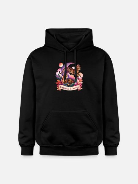 Aesthetic Bengal Cats Art - Gildan Unisex Softstyle® Midweight Hoodie - black