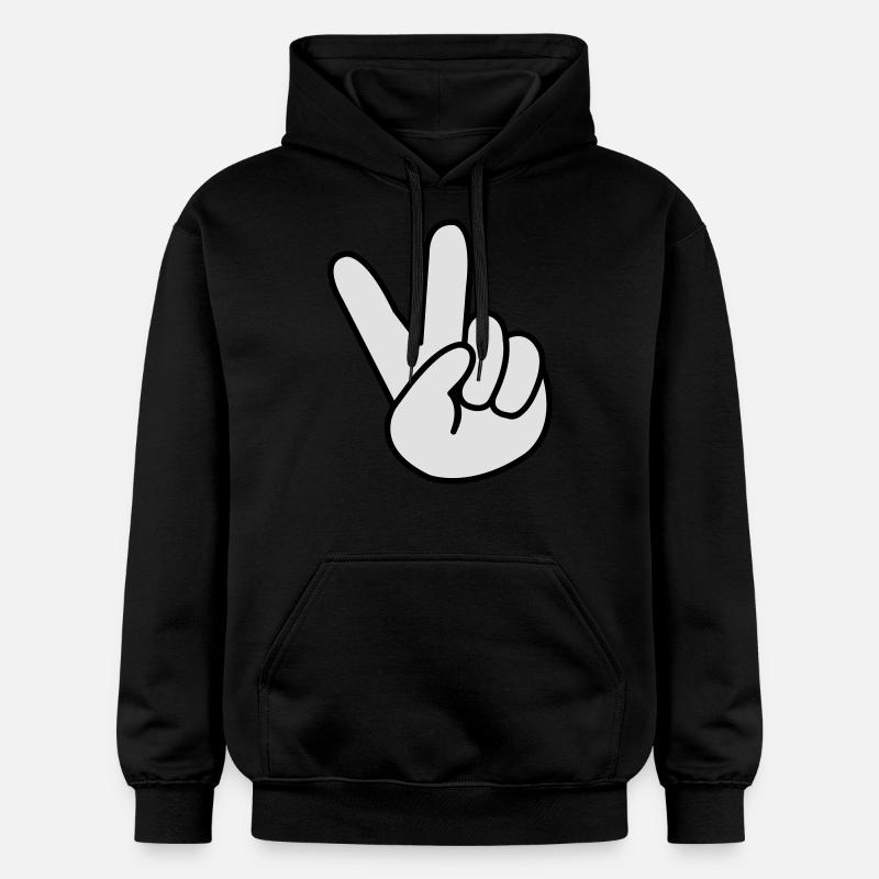 peace_hand_comic_02 - Sweat à capuche Softstyle® Gildan Unisexe - noir