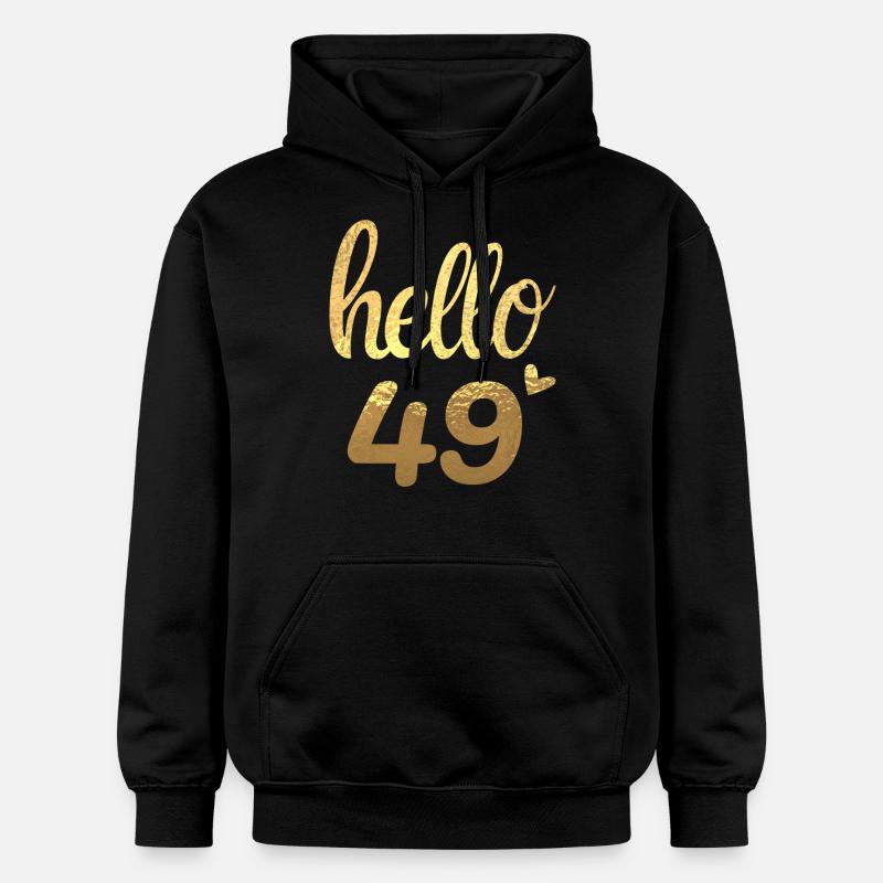 Hello 49 doré - Sweat à capuche Softstyle® Gildan Unisexe - noir