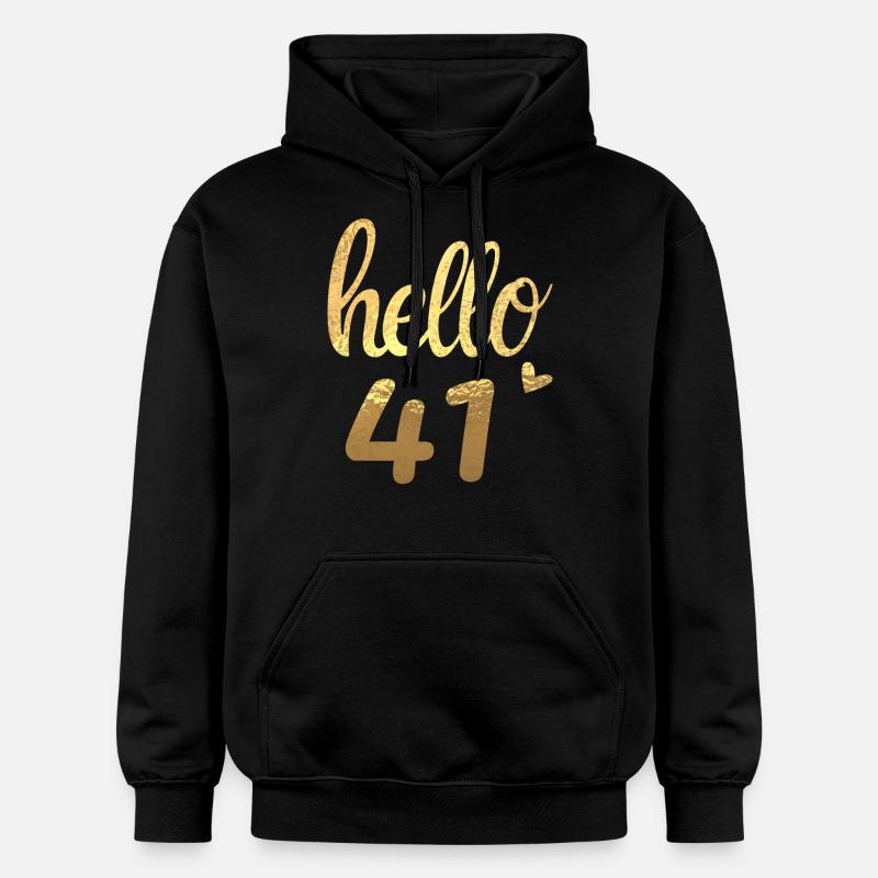 Hello 41 doré - Sweat à capuche Softstyle® Gildan Unisexe - noir