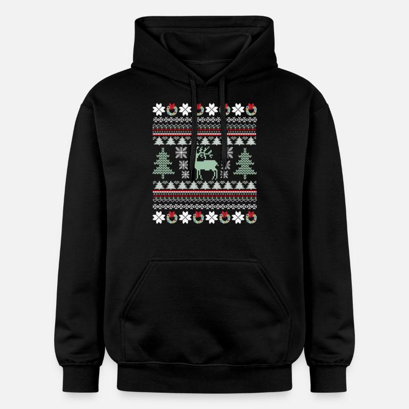 Motif Noel Retro - Sweat à capuche Softstyle® Gildan Unisexe - noir