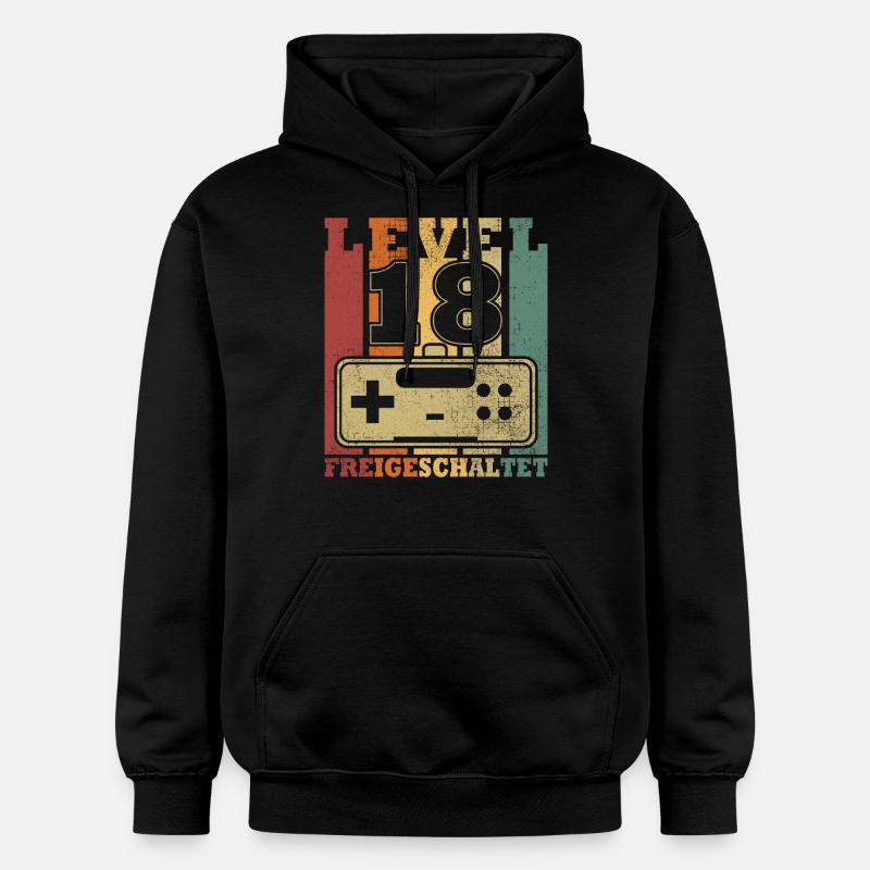Niveau 18 Déverrouillé - Sweat à capuche Softstyle® Gildan Unisexe - noir