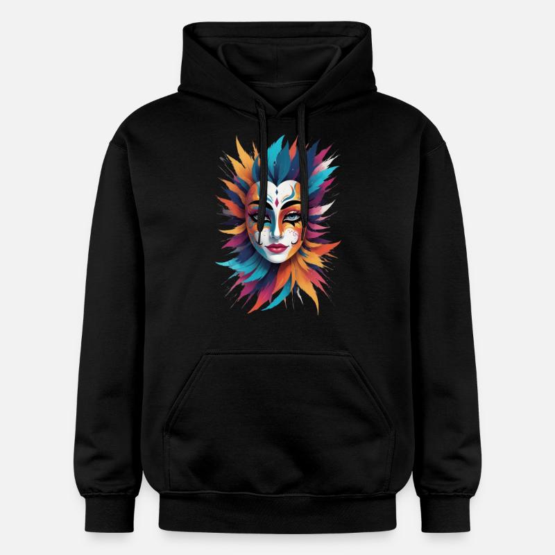 Masque orné de plume - Sweat à capuche Softstyle® Gildan Unisexe - noir