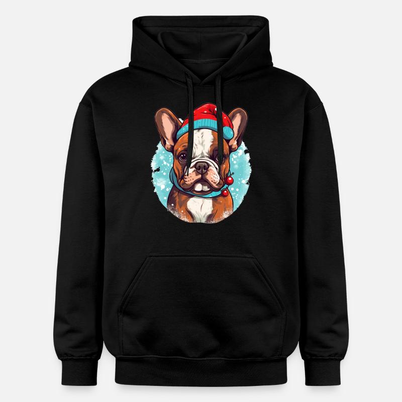 Noël du bouledogue français - Sweat à capuche Softstyle® Gildan Unisexe - noir
