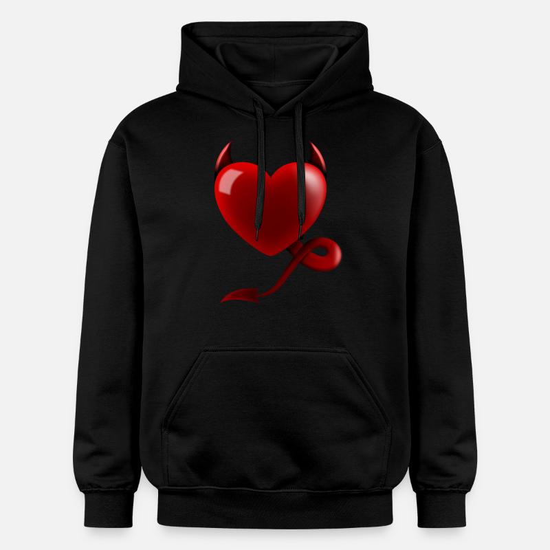 Cadeau Heart Devil Design - Sweat à capuche Softstyle® Gildan Unisexe - noir