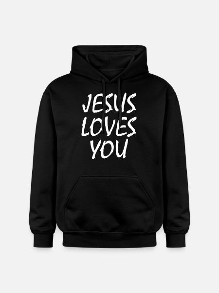 Jesus loves you - Gildan Softstyle® Midweight unisex-hoodie - sort