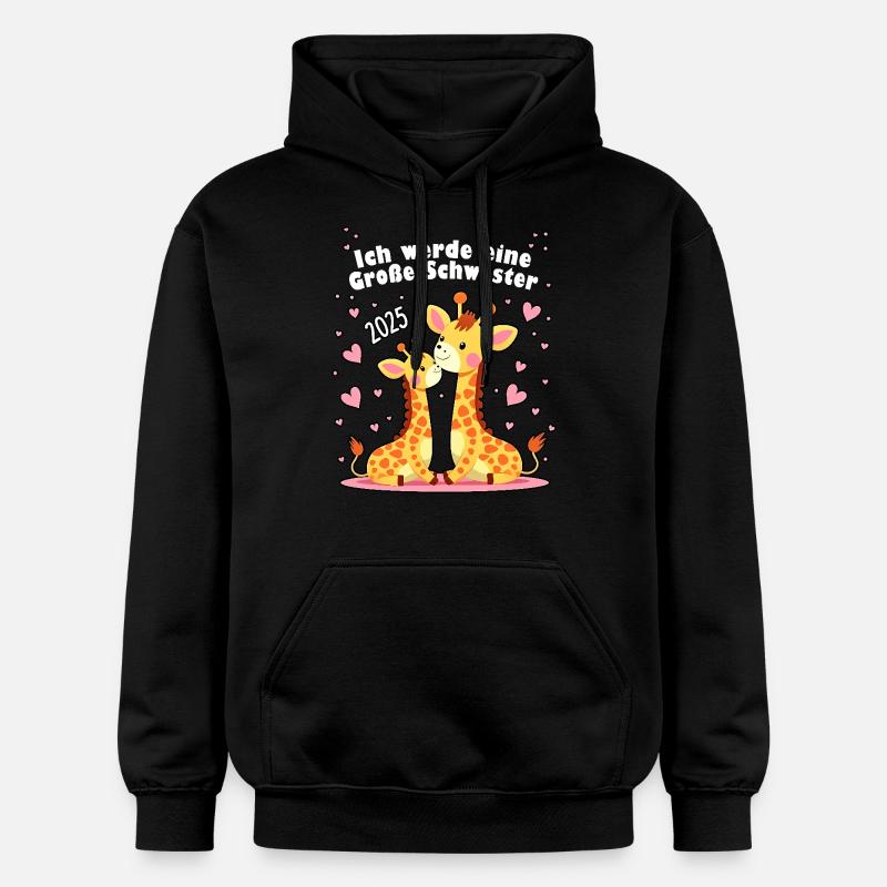 Ich werde große Schwester 2025 - Gildan Unisex Softstyle® Midweight Hoodie - Schwarz