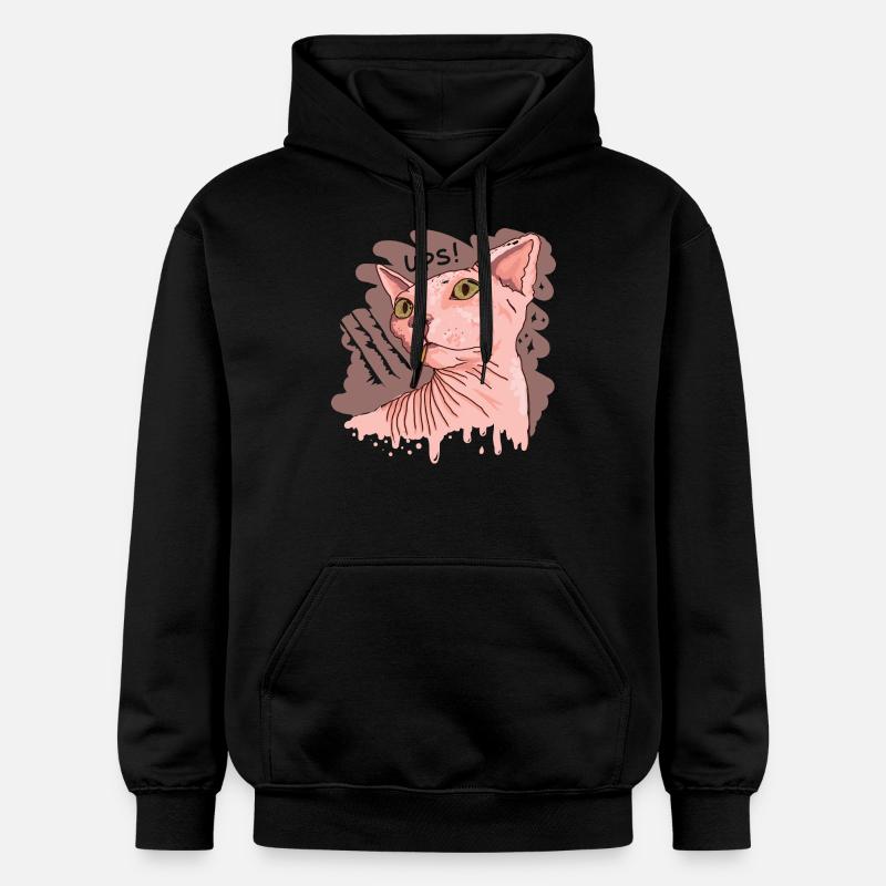Sphynx Katze mit Zigarette - Gildan Unisex Softstyle® Midweight Hoodie - Schwarz