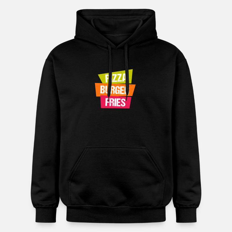 frites Pizza Burger - Sweat à capuche Softstyle® Gildan Unisexe - noir