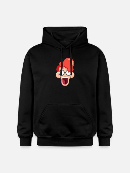Crazy redhead with glasses - Gildan Unisex Softstyle® Midweight Hoodie - black
