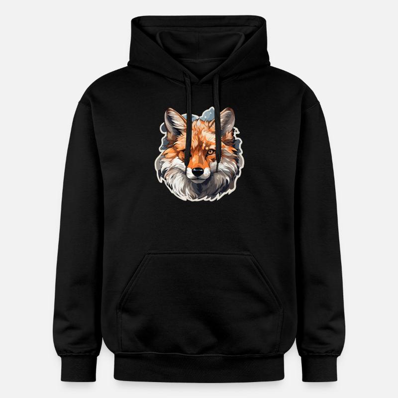 Renard - illustration - Sweat à capuche Softstyle® Gildan Unisexe - noir