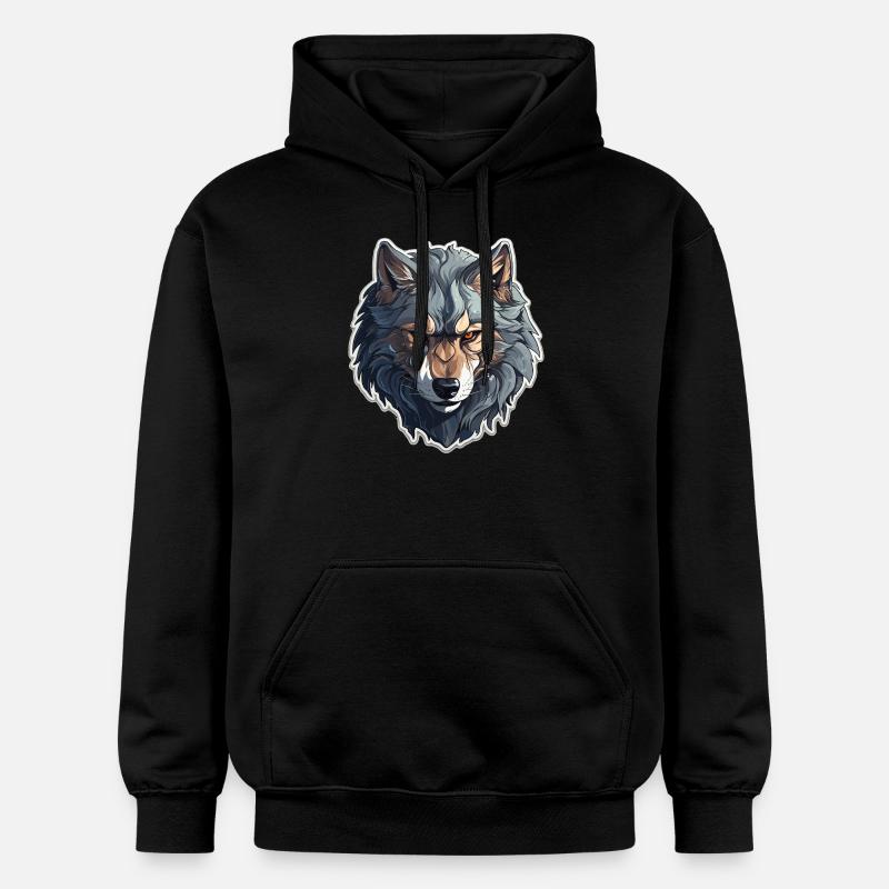 Loup - Illustration - Sweat à capuche Softstyle® Gildan Unisexe - noir