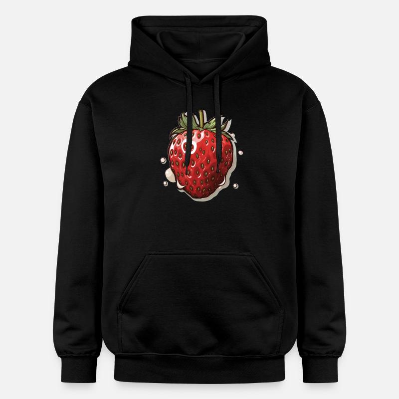 Fraise - illustration - Sweat à capuche Softstyle® Gildan Unisexe - noir