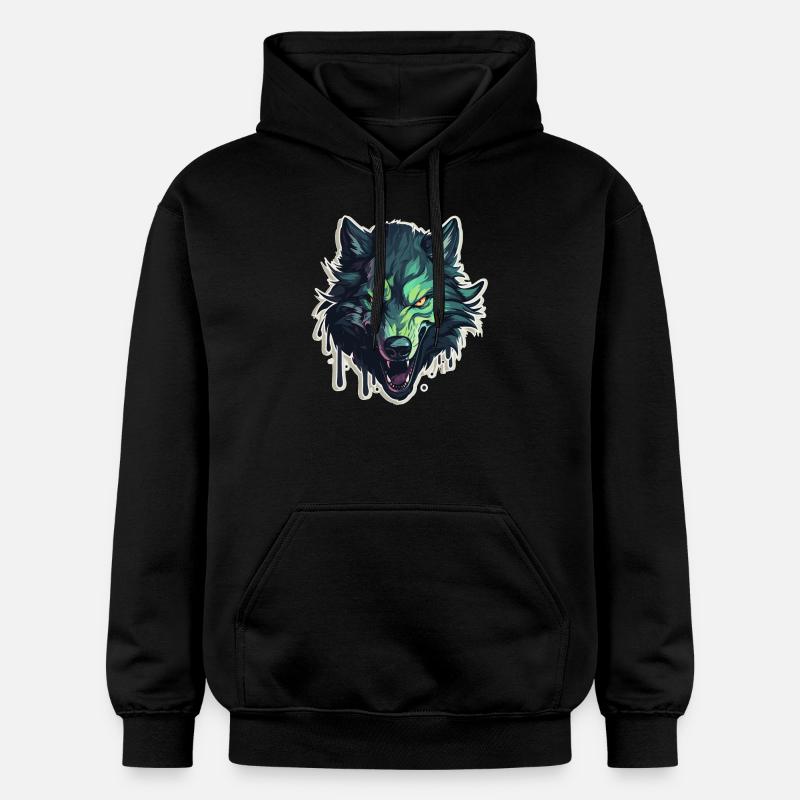 Loup - Illustration - Sweat à capuche Softstyle® Gildan Unisexe - noir