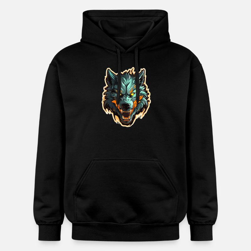 Loup - Illustration - Sweat à capuche Softstyle® Gildan Unisexe - noir