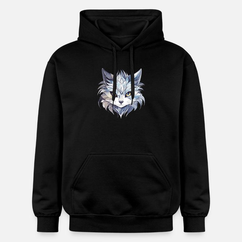 Chat - illustration - Sweat à capuche Softstyle® Gildan Unisexe - noir