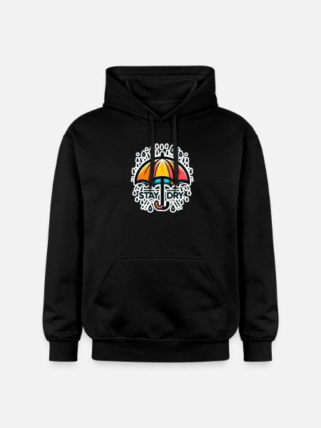 Stay Dry - Umbrella Illustration - Gildan Unisex Softstyle® Midweight Hoodie - black