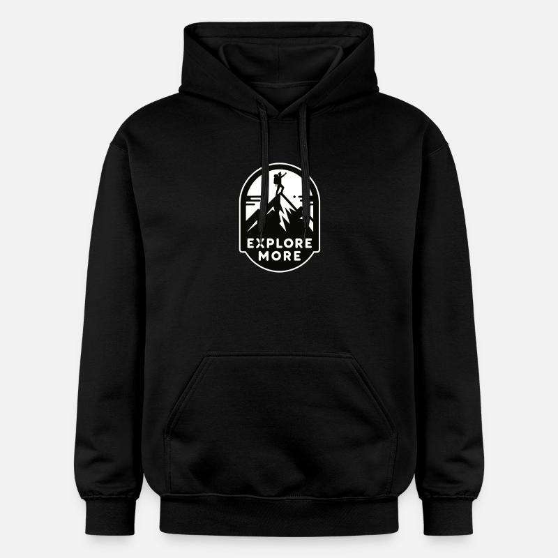Explore more - Wanderer - Gildan Unisex Softstyle® Midweight Hoodie - Schwarz